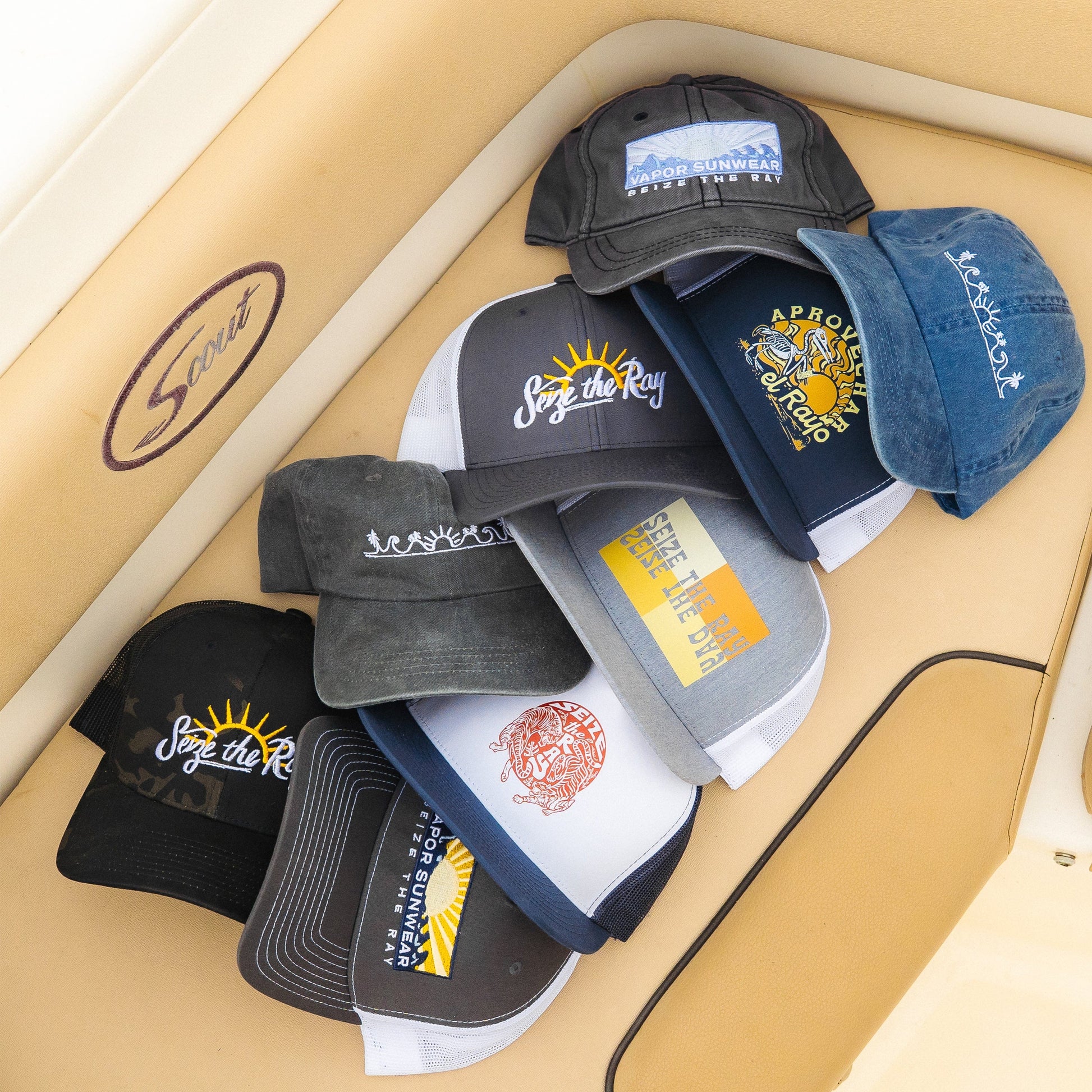 Vapor Apparel Sun Protection Beach Landscape Line Art Cap