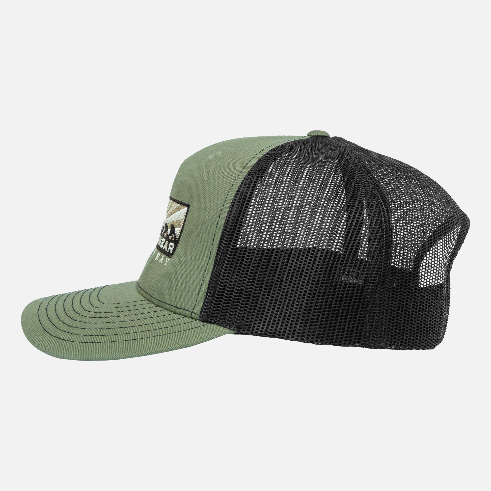 Vapor Apparel Sun Protection Five Panel Trucker - EM - Sunset Horizon - Warm Blacks
