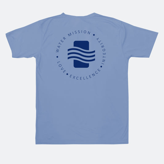 Men's Water Mission Text Circle Solar Short Sleeve Shirt