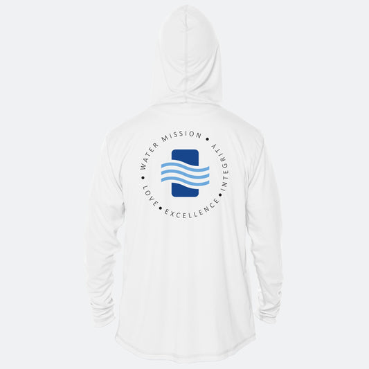 Men's Water Mission Text Circle Solar Hoodie