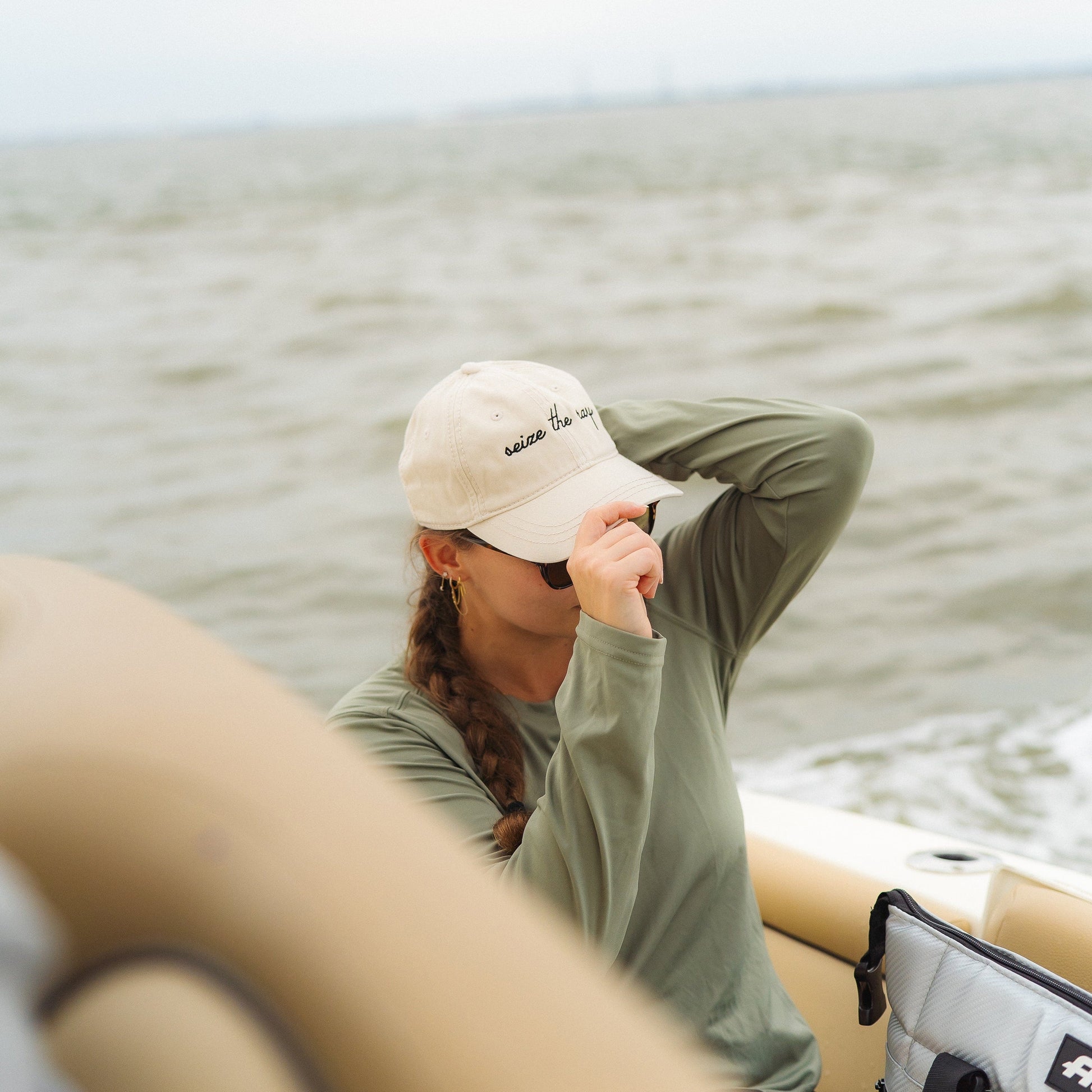 Vapor Apparel Sun Protection Seize the Ray Script Cap