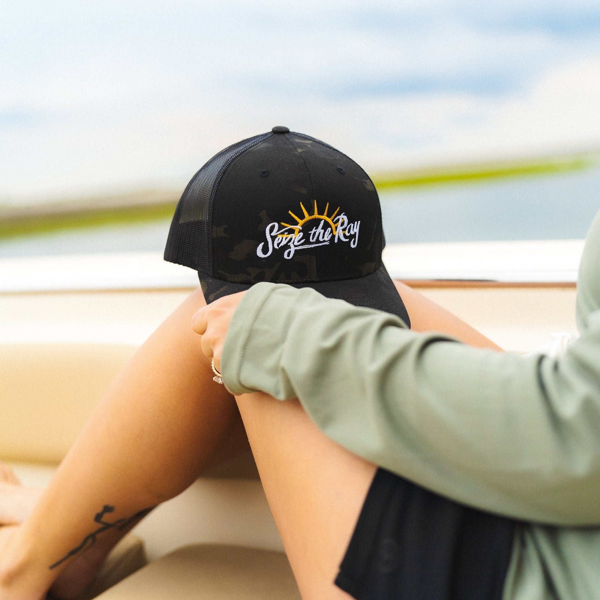 Vapor Apparel Sun Protection Seize the Ray Sun Retro Trucker Hat