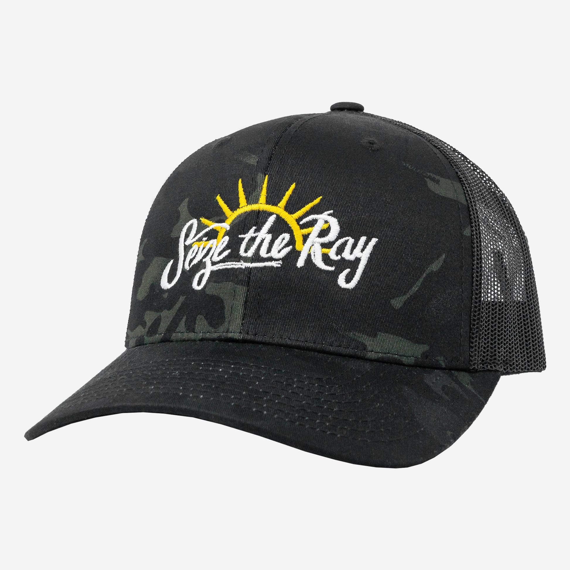 Vapor Apparel Sun Protection Sport-Tek Retro Trucker - EM - STR Sun - White/Yellow