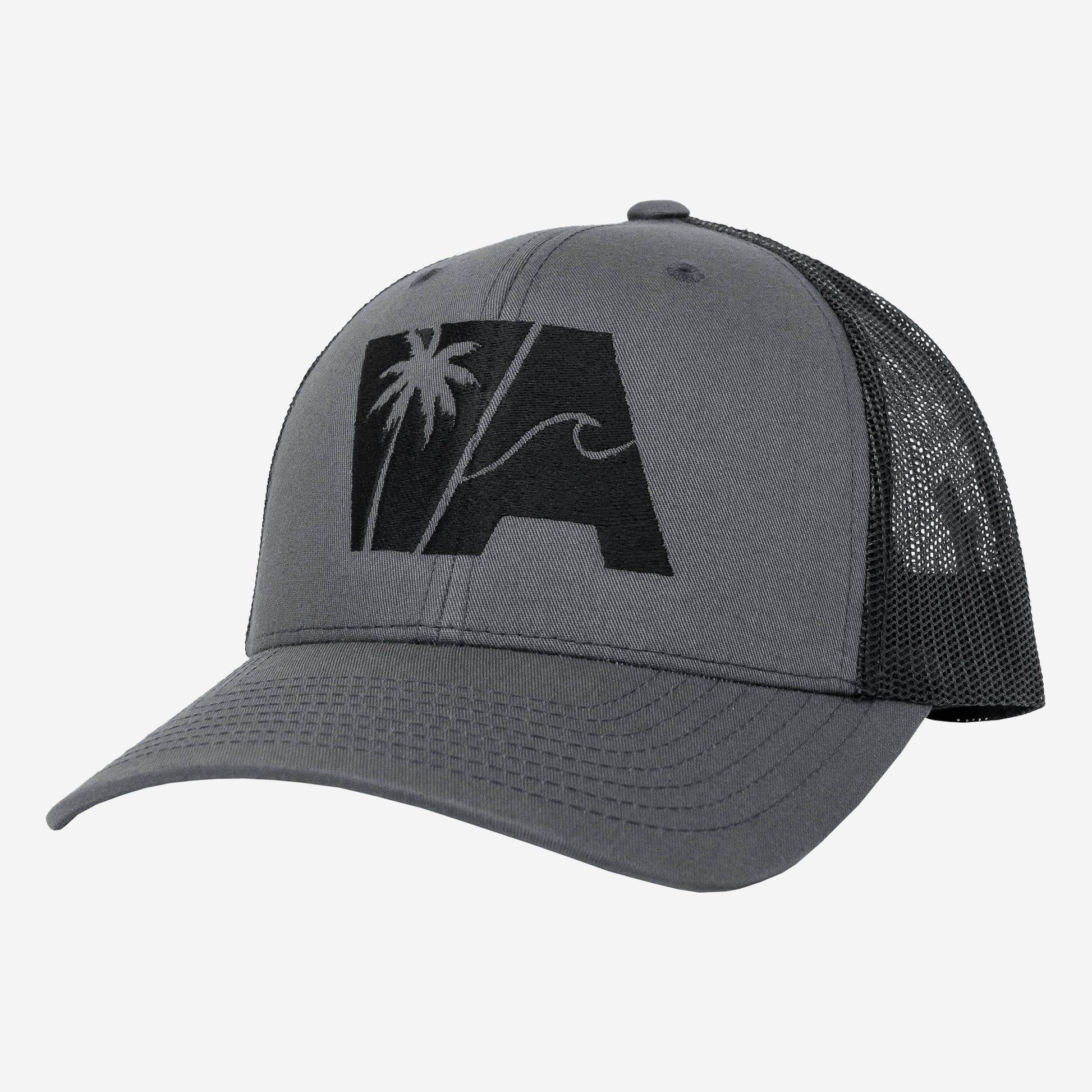 Vapor Apparel Sun Protection Sport-Tek Retro Trucker - EM - VA Coastal Icons - Black