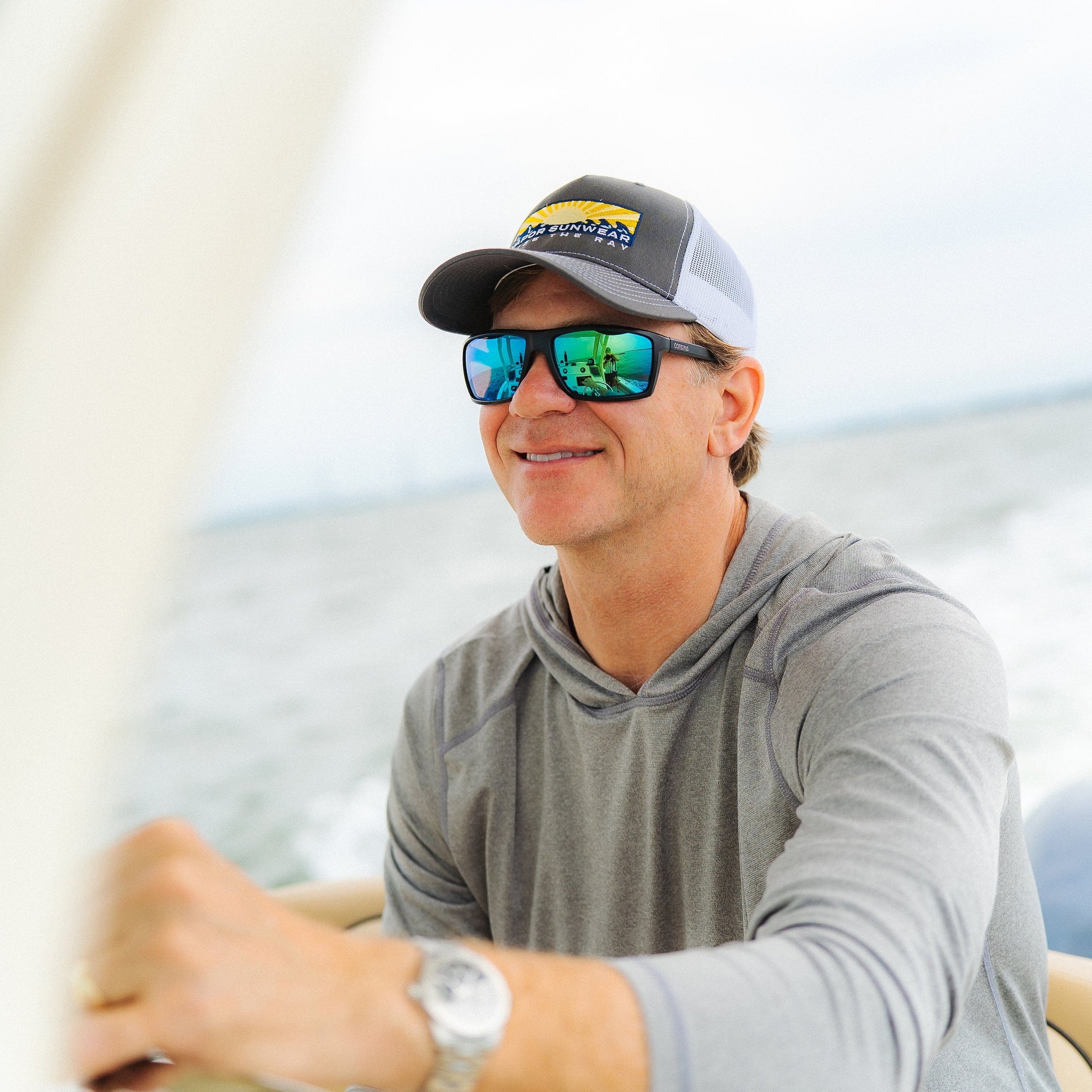 Vapor Apparel Sun Protection Sunset Horizon Trucker Hat