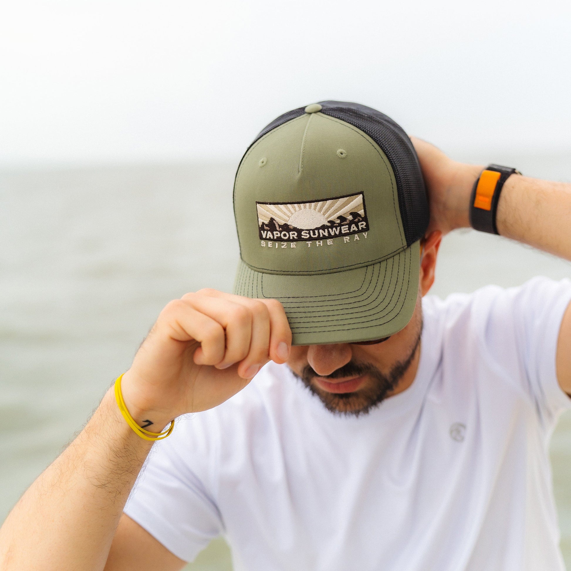 Vapor Apparel Sun Protection Sunset Horizon Trucker Hat