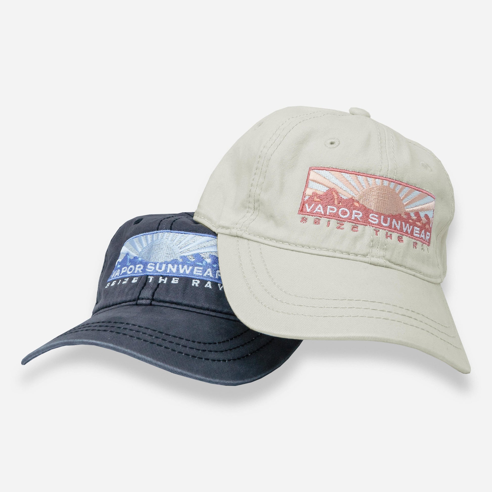 Vapor Apparel Sun Protection Thick Stitch Cap - EM - Sunset Horizon - Dark Pink/Peach