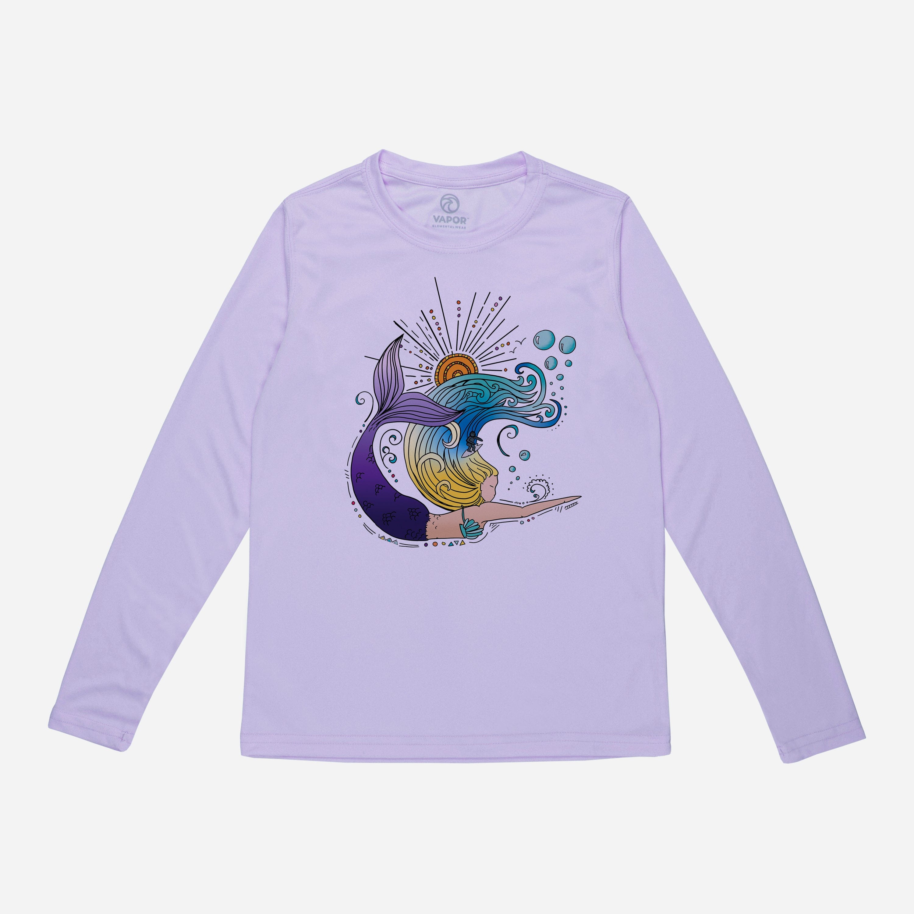 Mermaid Swim Club | Youth UPF Sun Shirt | Long Sleeve Protection Seagrass / Small