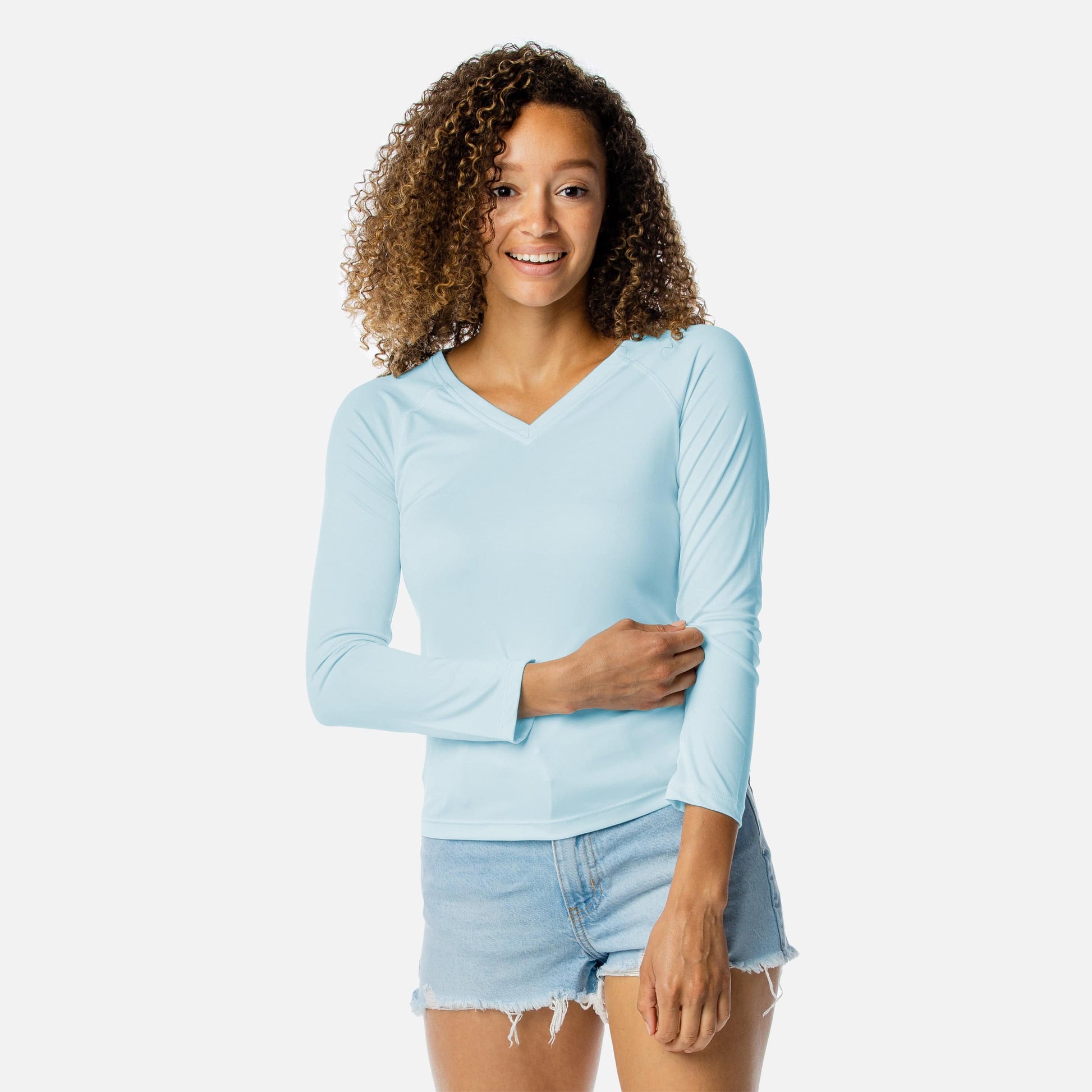 Vapor Apparel Sun Protection Women's Solar V-Neck Long Sleeve