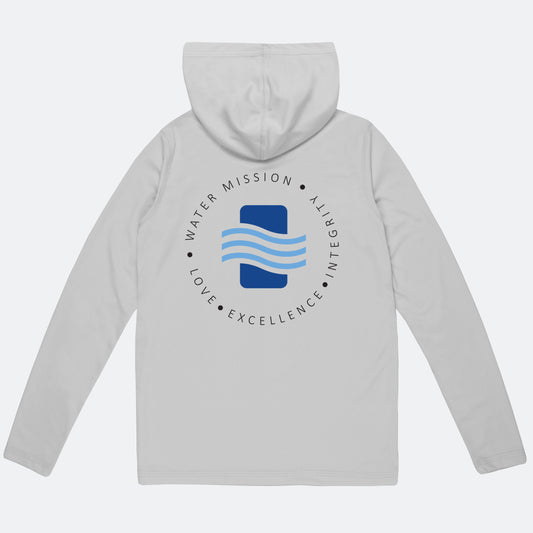 Youth Water Mission Text Circle Solar Hoodie