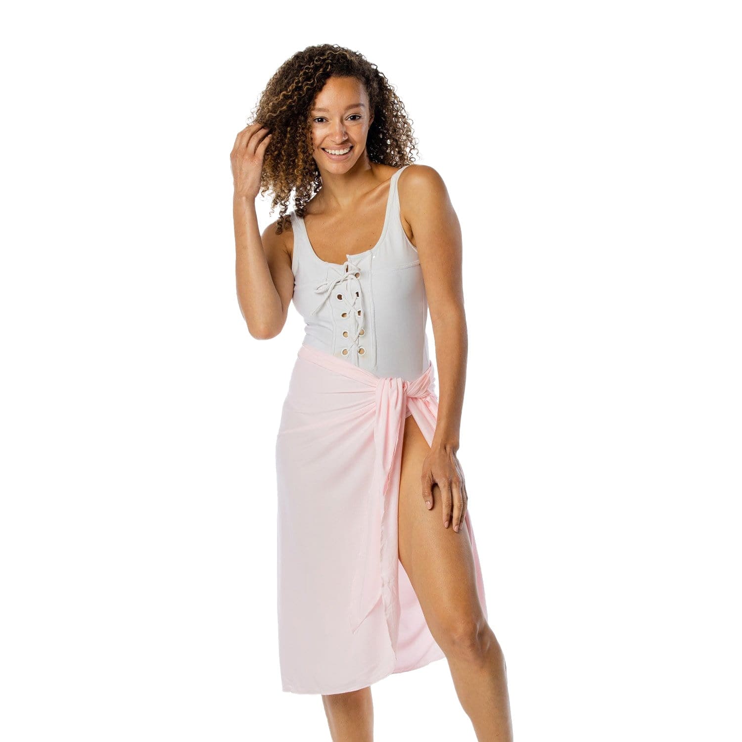 Sarong Swimsuit Cover Ups for Women Chiffon Beach Tie Wrap Skirt Long  Bikini Sheer Scarf Bathing Suit Bottom (White, One Size)