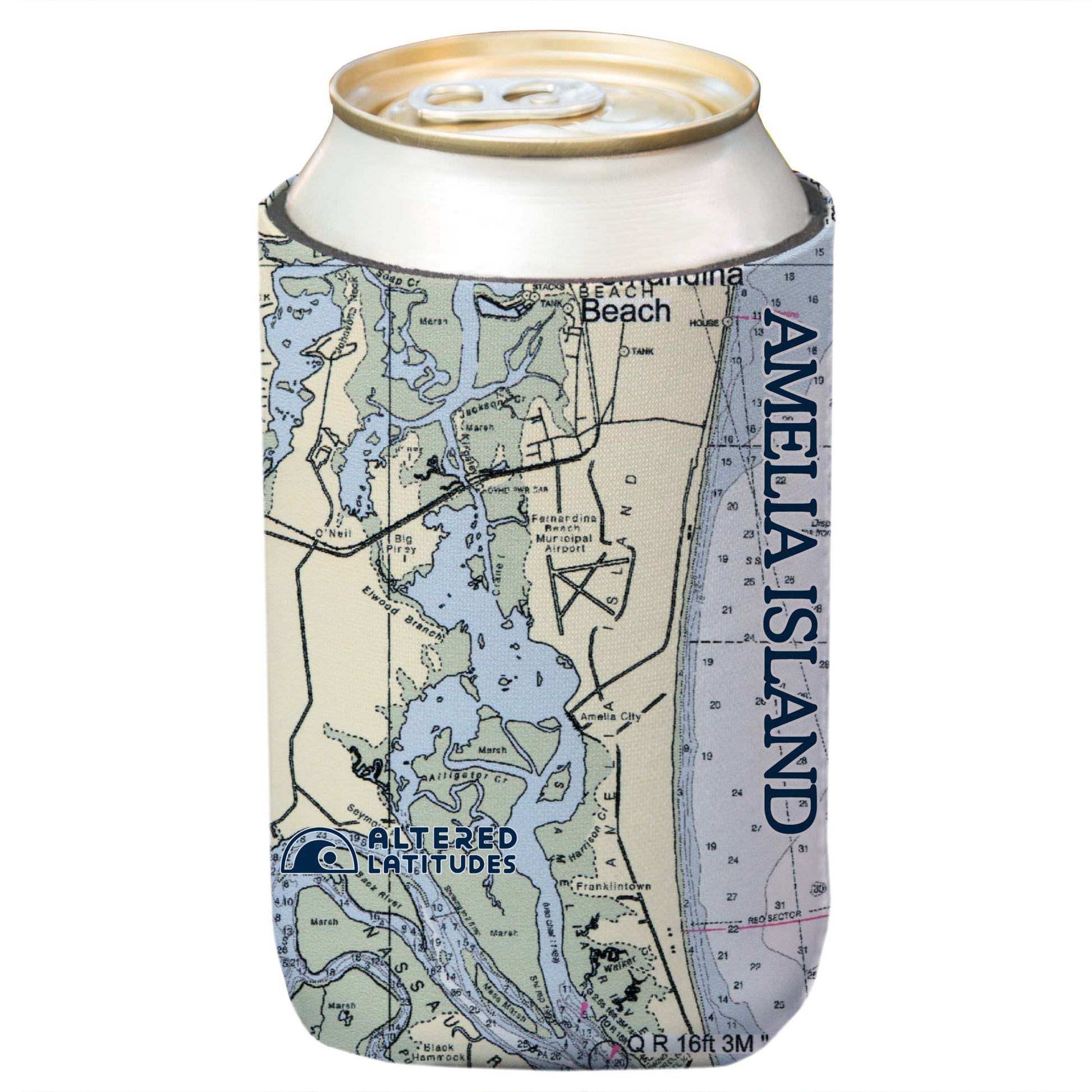 Vapor Apparel Sun Protection Amelia Island Chart Can Cooler (4-Pack)