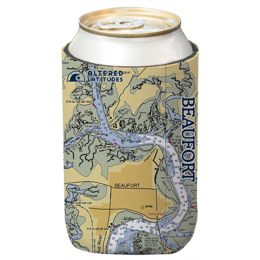 Beaufort, SC Chart Can Cooler (4-Pack)