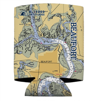 Beaufort, SC Chart Can Cooler (4-Pack)