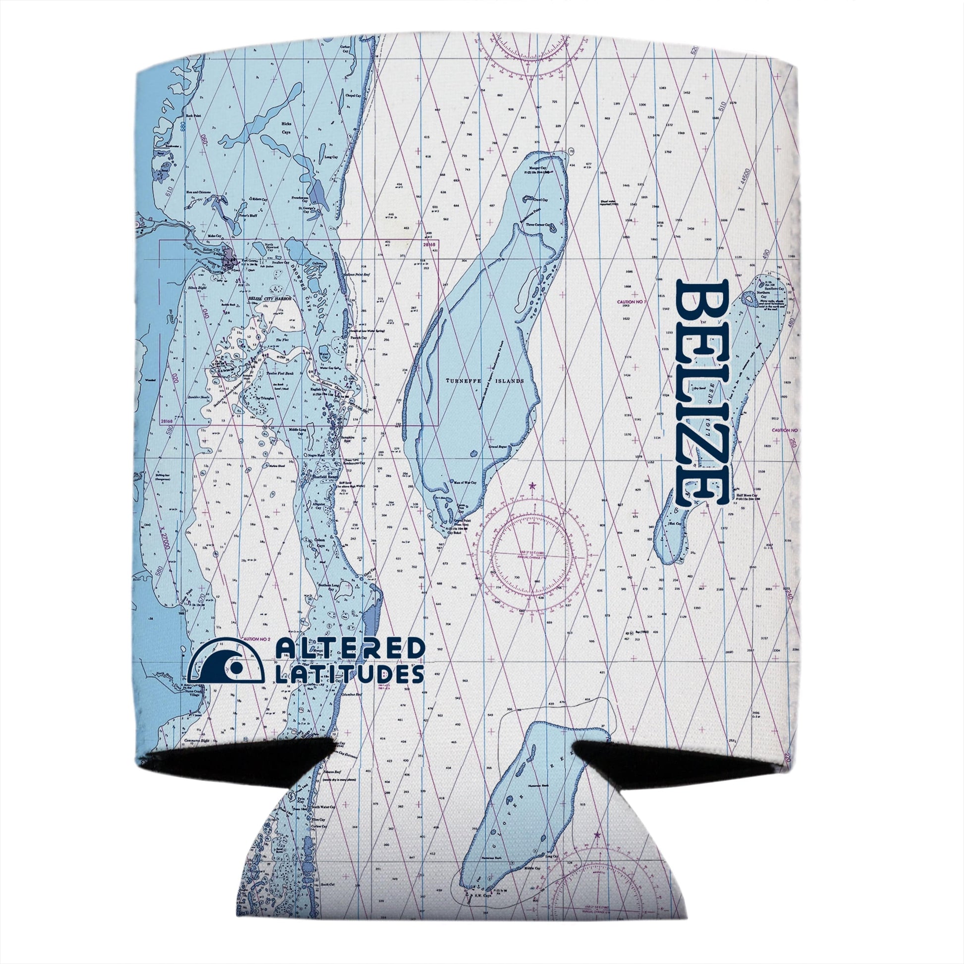 Vapor Apparel Sun Protection Belize Chart Can Cooler (4-Pack)