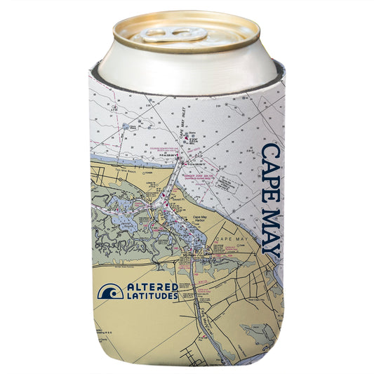 Cape May, NJ Chart Can Cooler (4-Pack)