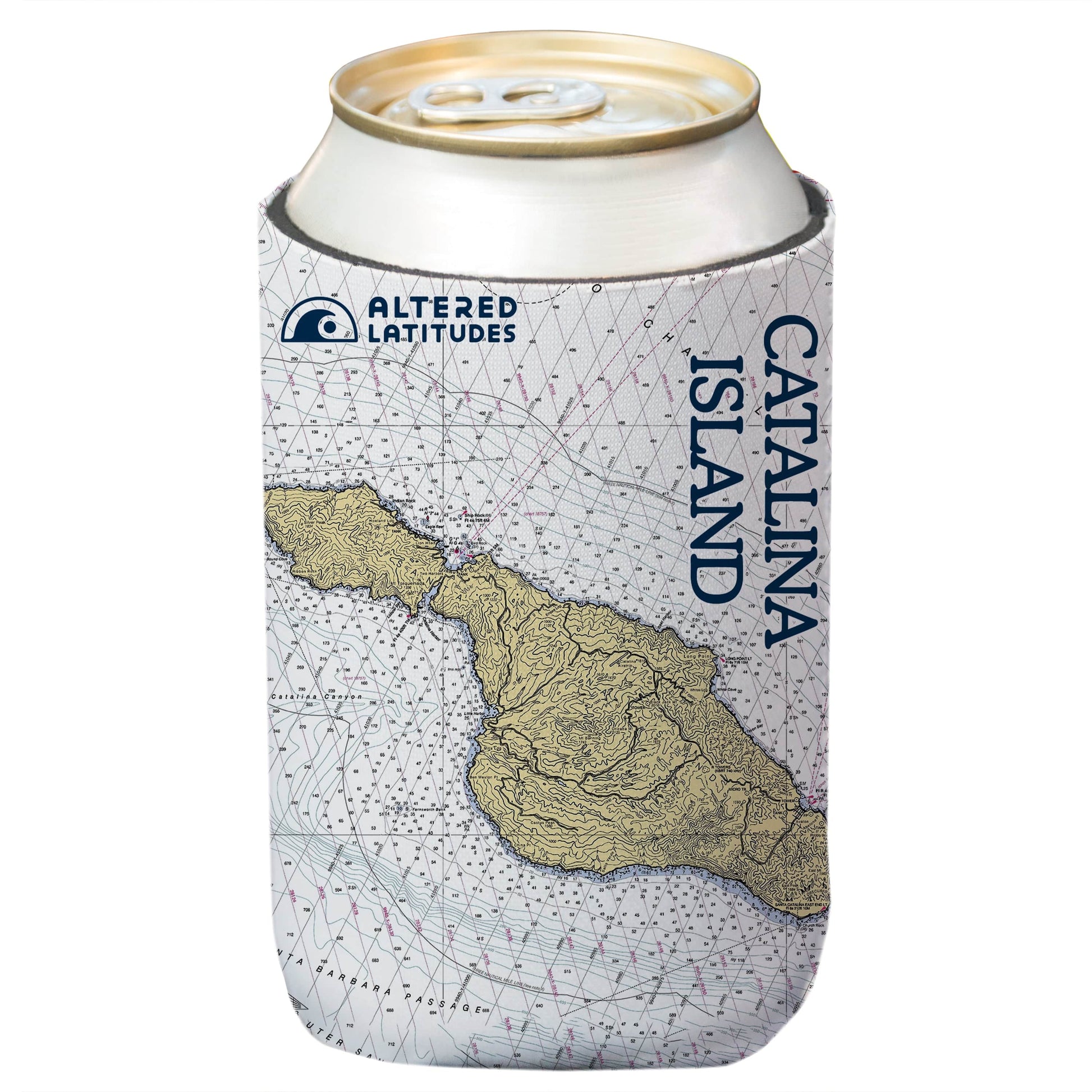 Vapor Apparel Sun Protection Catalina Island, CA Chart Can Cooler (4-Pack)