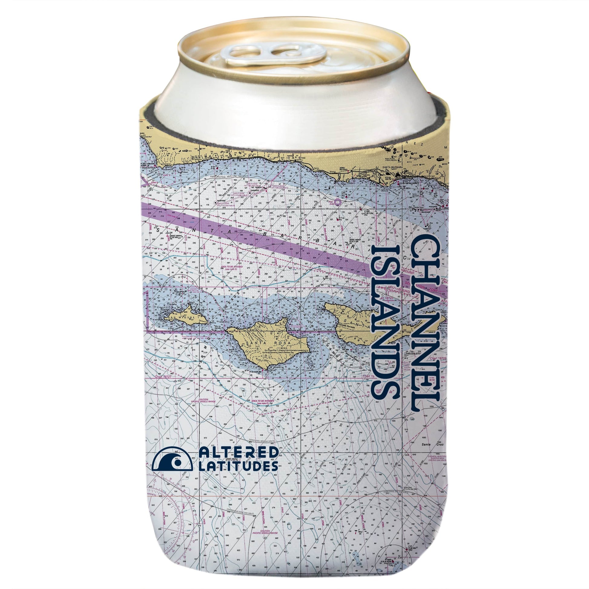 Vapor Apparel Sun Protection Channel Islands Chart Can Cooler (4-Pack)