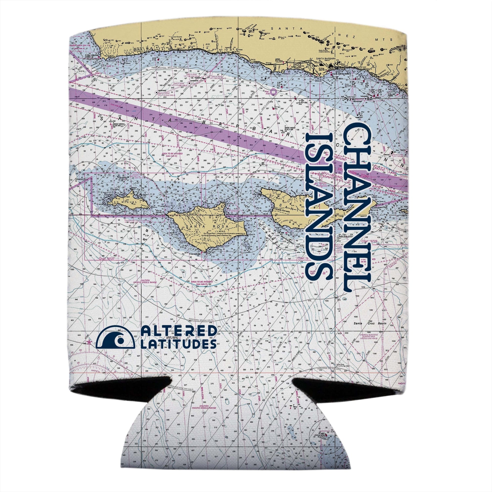 Vapor Apparel Sun Protection Channel Islands Chart Can Cooler (4-Pack)