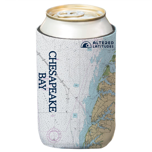 Chesapeake Bay Chart Can Cooler (4-Pack)