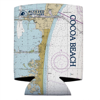 Cocoa Beach, FL Chart Can Cooler (4-Pack)