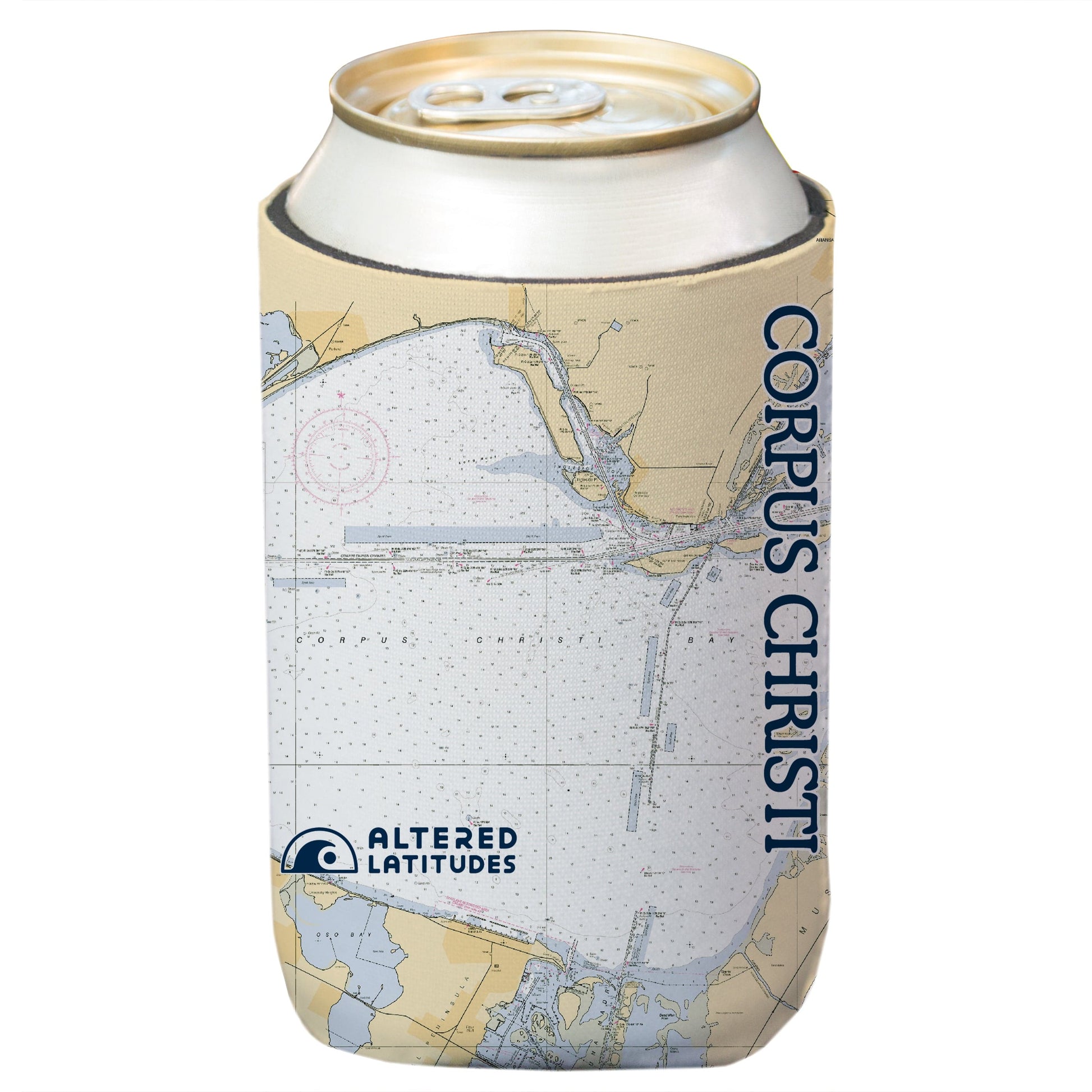 Vapor Apparel Sun Protection Corpus Christi Chart Can Cooler (4-Pack)