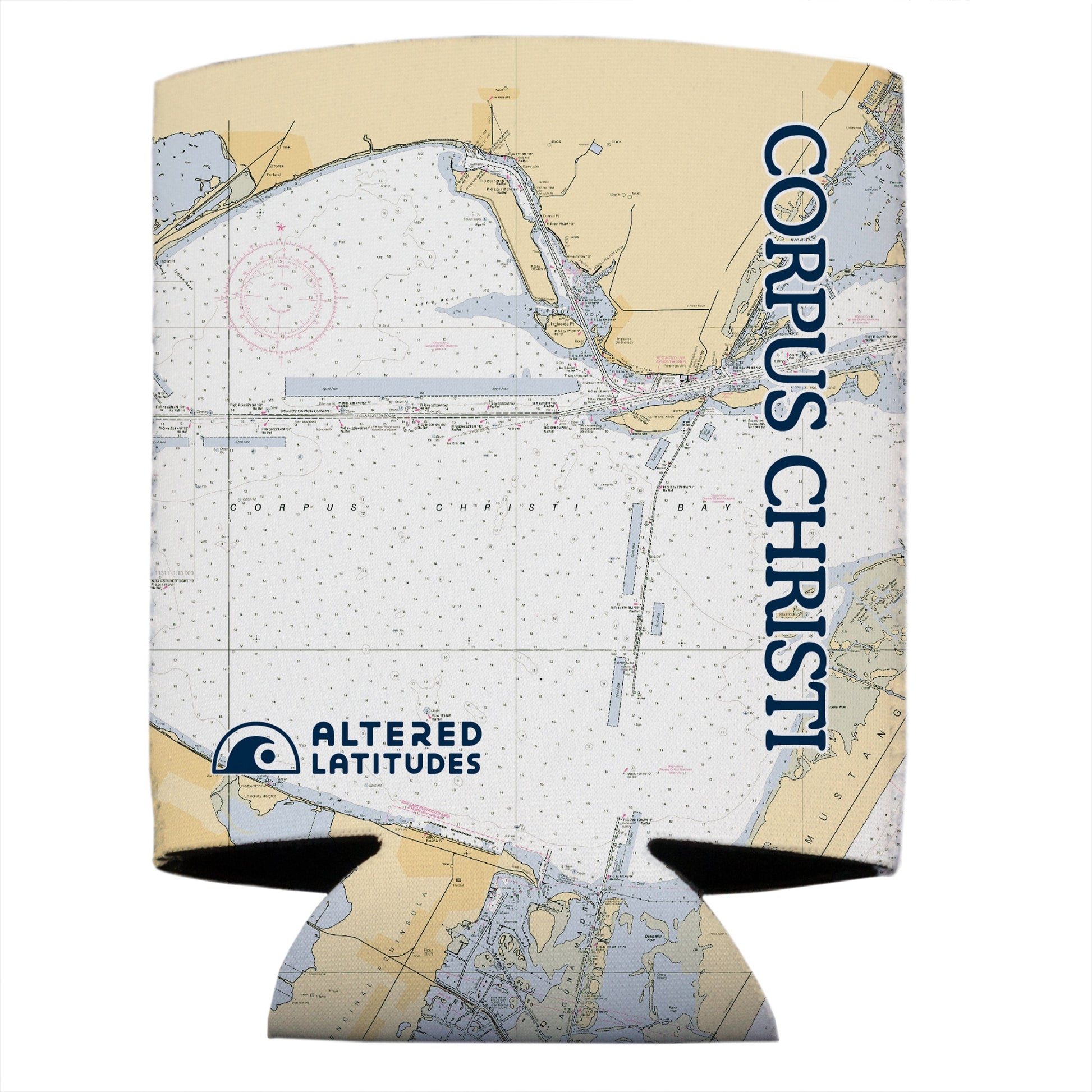 Vapor Apparel Sun Protection Corpus Christi Chart Can Cooler (4-Pack)