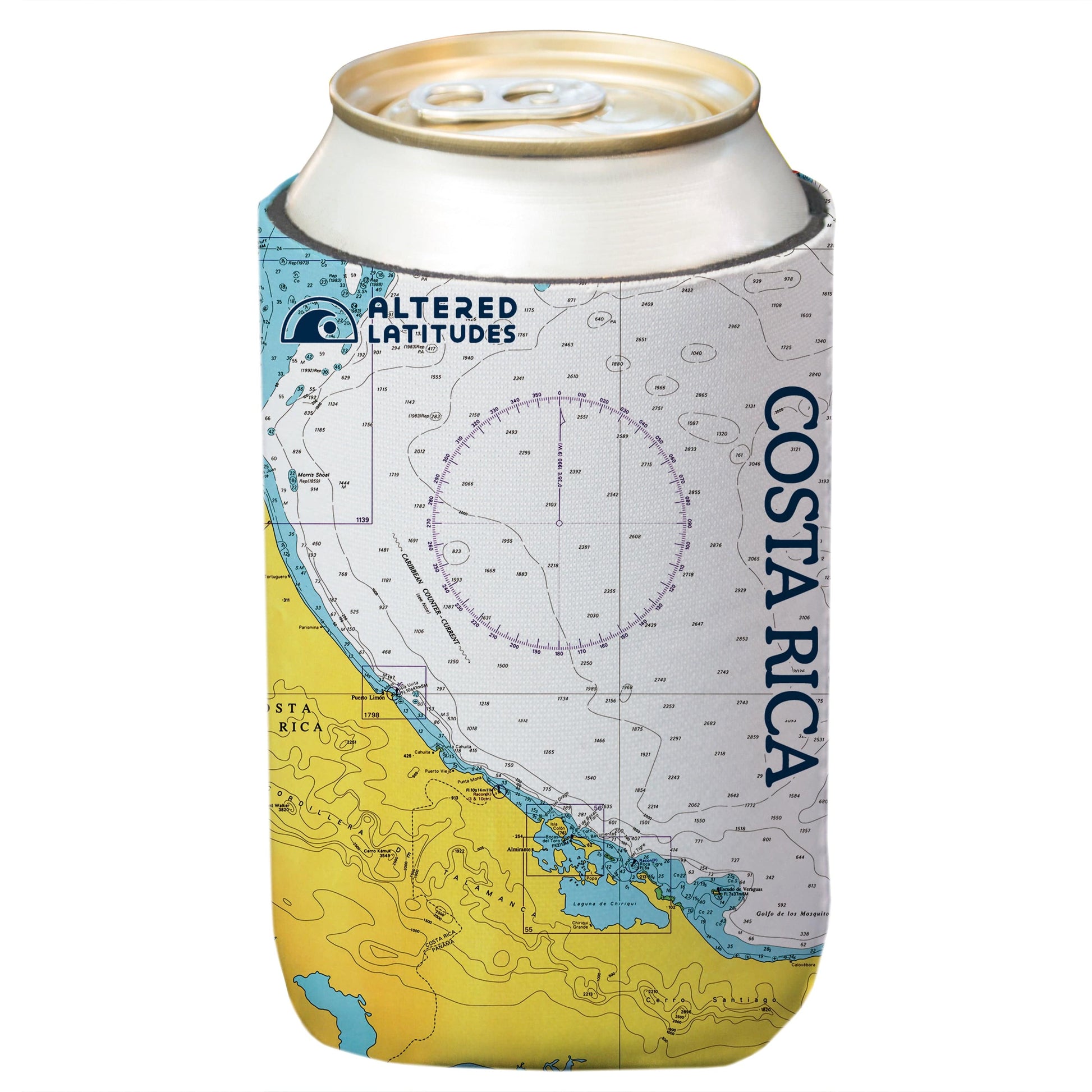 Vapor Apparel Sun Protection Costa Rica Chart Can Cooler (4-Pack)