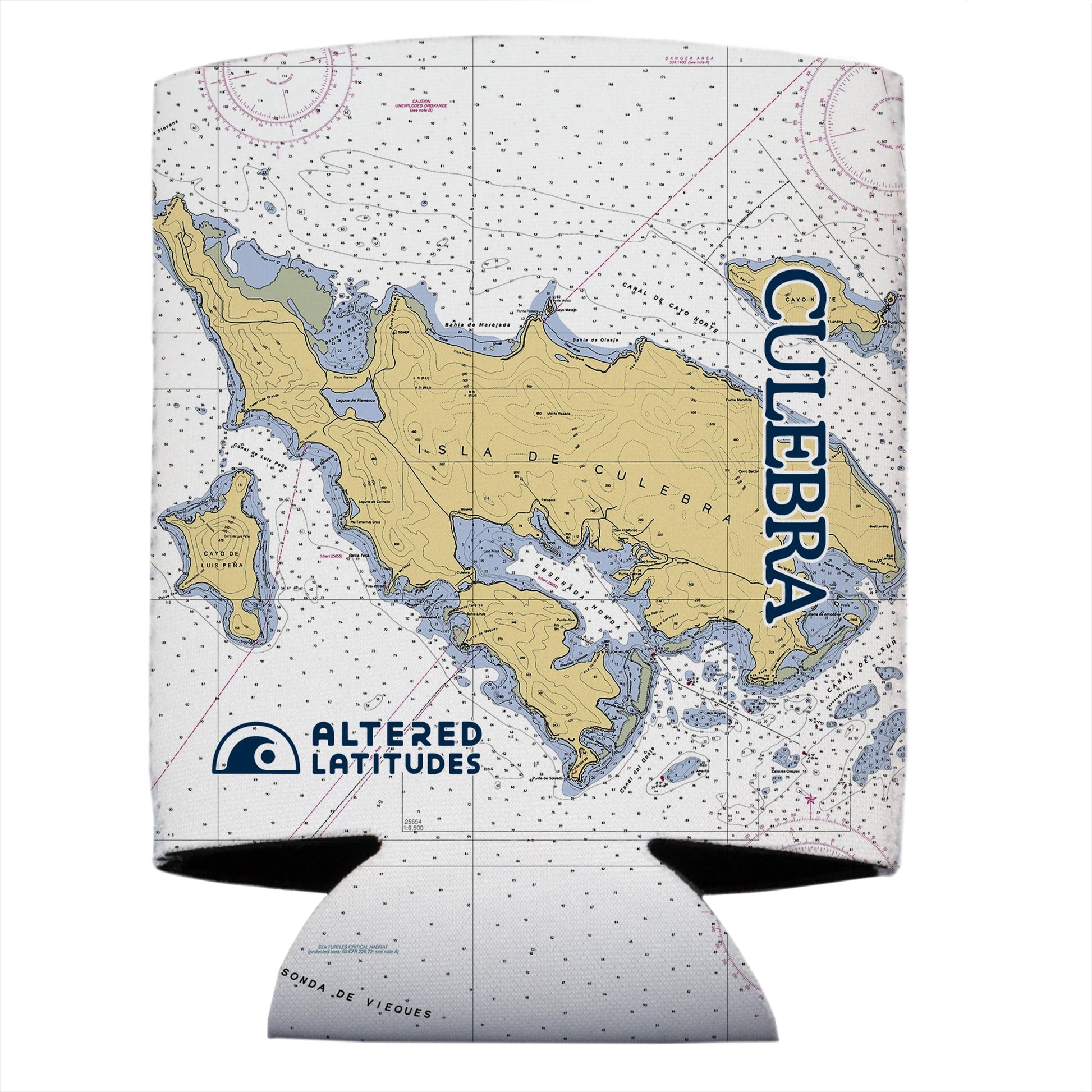 Vapor Apparel Sun Protection Culebra, PR Chart Can Cooler (4-Pack)