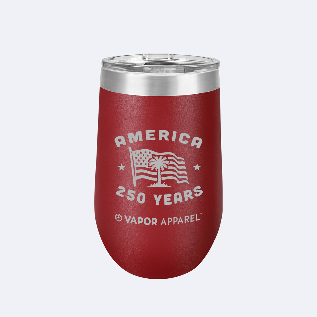 Vapor Apparel Sun Protection Flag + Palm 16oz Wine Tumbler