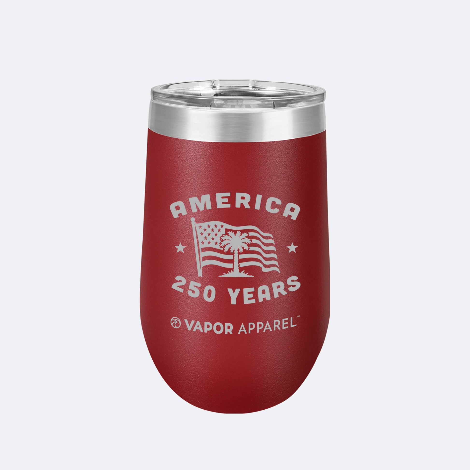 Vapor Apparel Sun Protection Flag + Palm 16oz Wine Tumbler