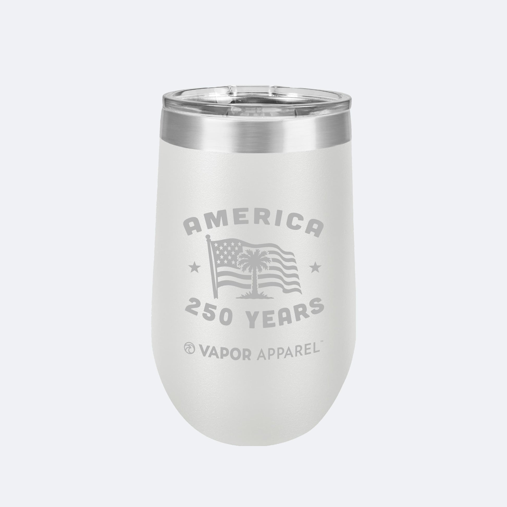 Vapor Apparel Sun Protection Flag + Palm 16oz Wine Tumbler