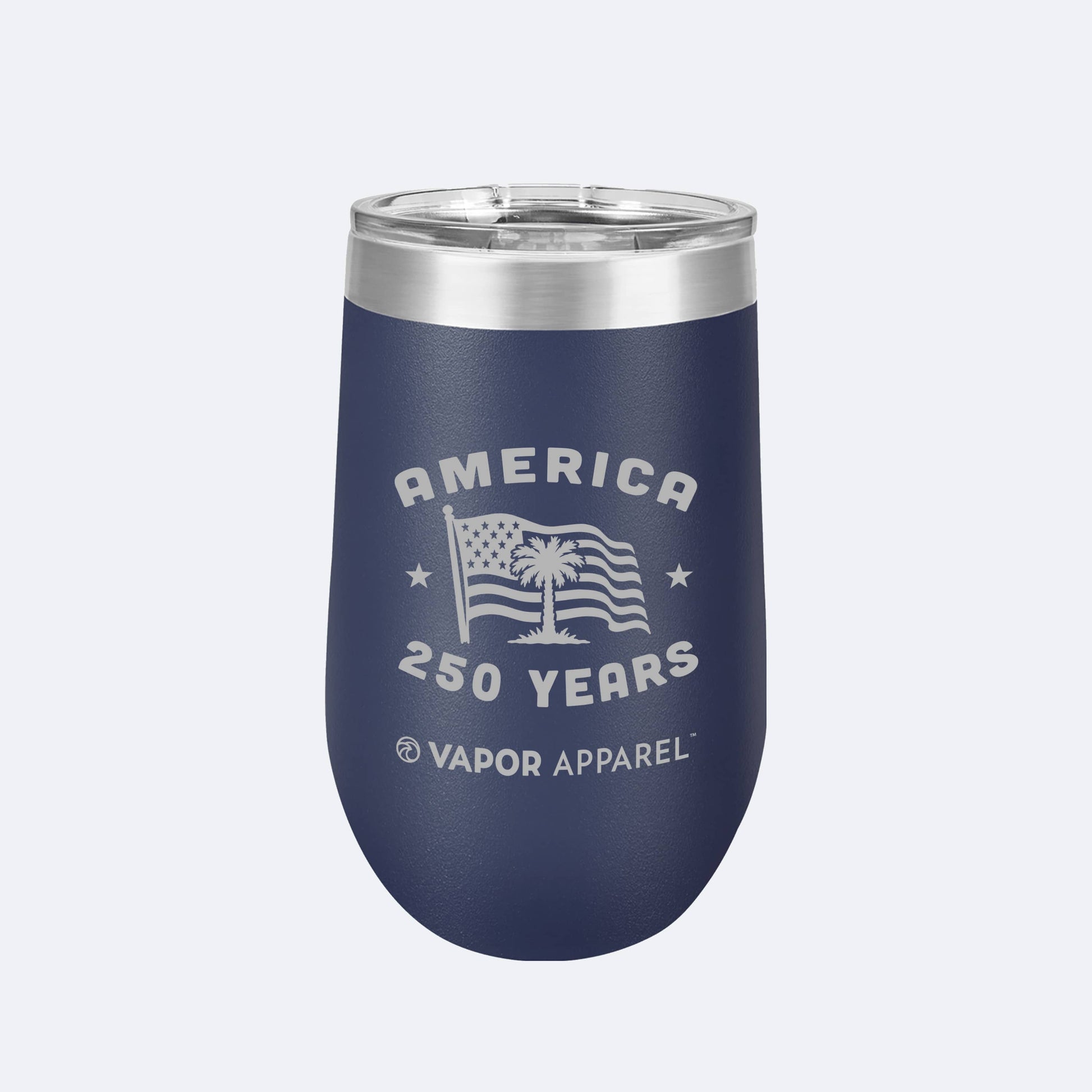 Vapor Apparel Sun Protection Flag + Palm 16oz Wine Tumbler