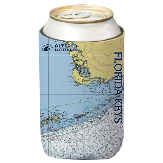 Florida Keys Chart Can Cooler (4-Pack)