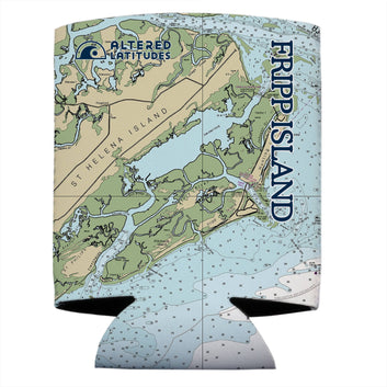 Fripp Island Chart Can Cooler (4-Pack)