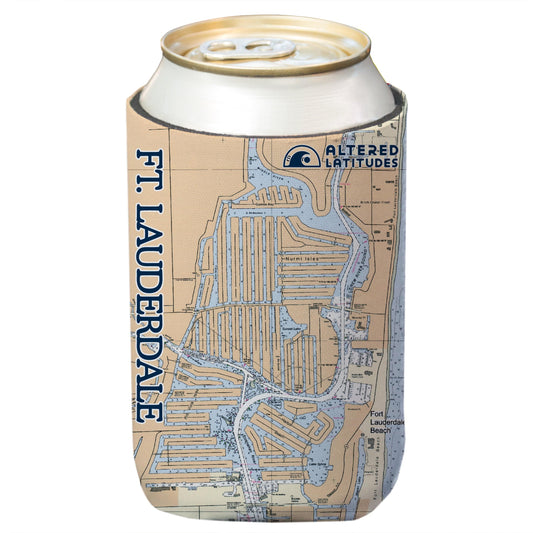 Ft Lauderdale, FL Chart Can Cooler (4-Pack)