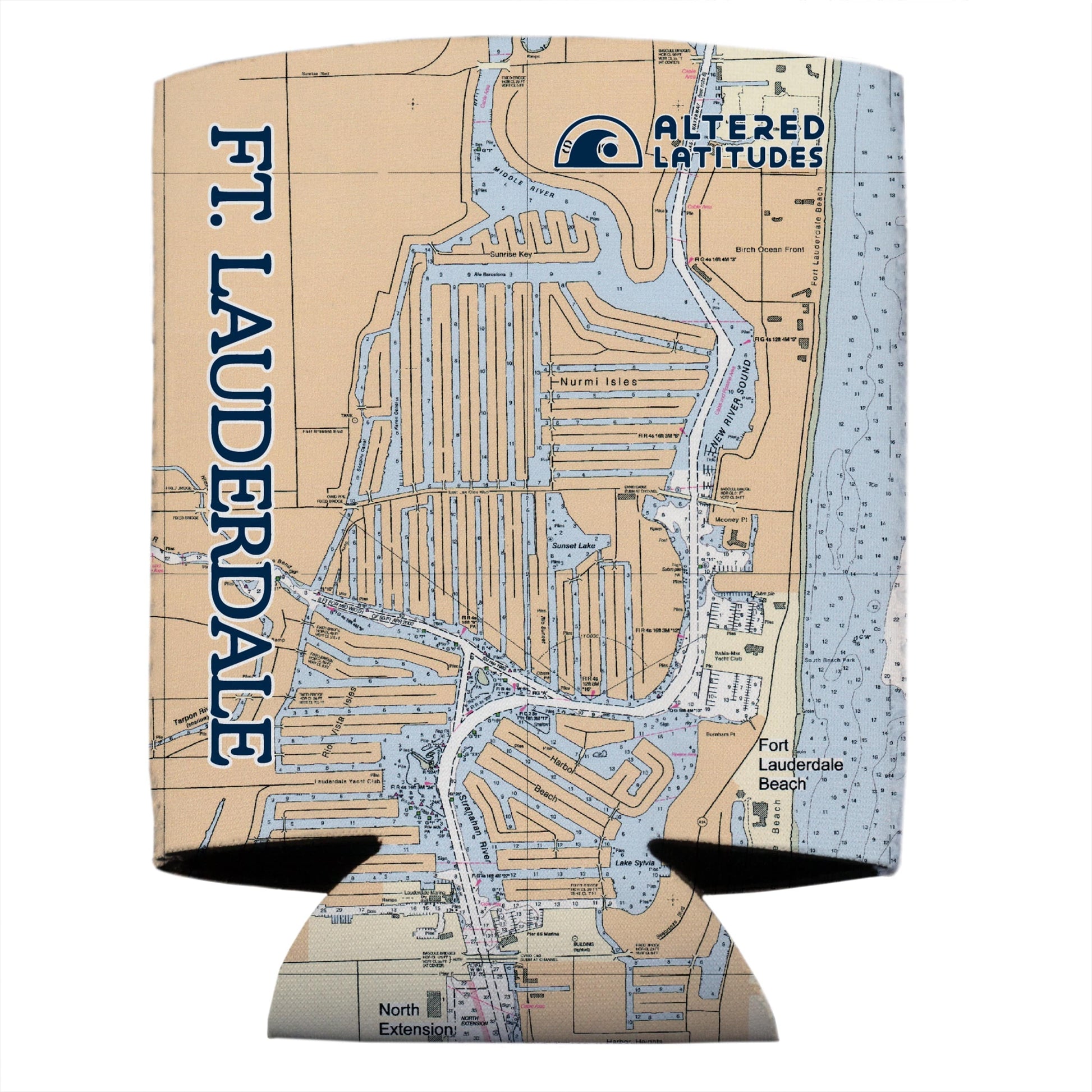 Vapor Apparel Sun Protection Ft Lauderdale, FL Chart Can Cooler (4-Pack)