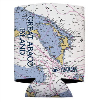 Great Abaco Island Chart Can Cooler (4-Pack)