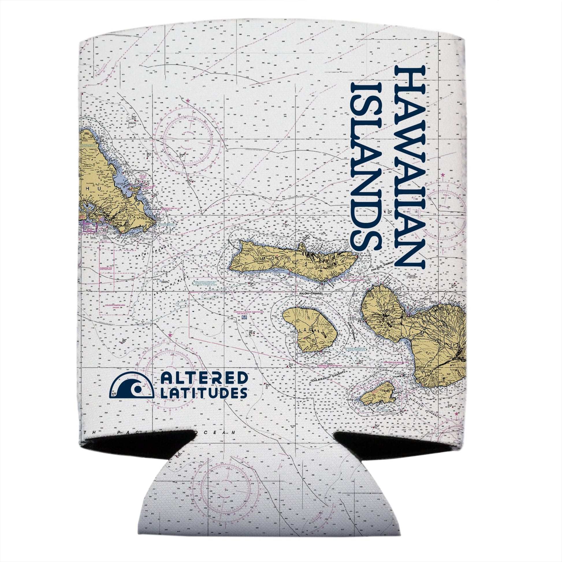 Vapor Apparel Sun Protection Hawaiian Islands Chart Can Cooler (4-Pack)