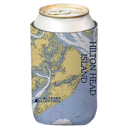 Hilton Head Chart Can Cooler (4-Pack)