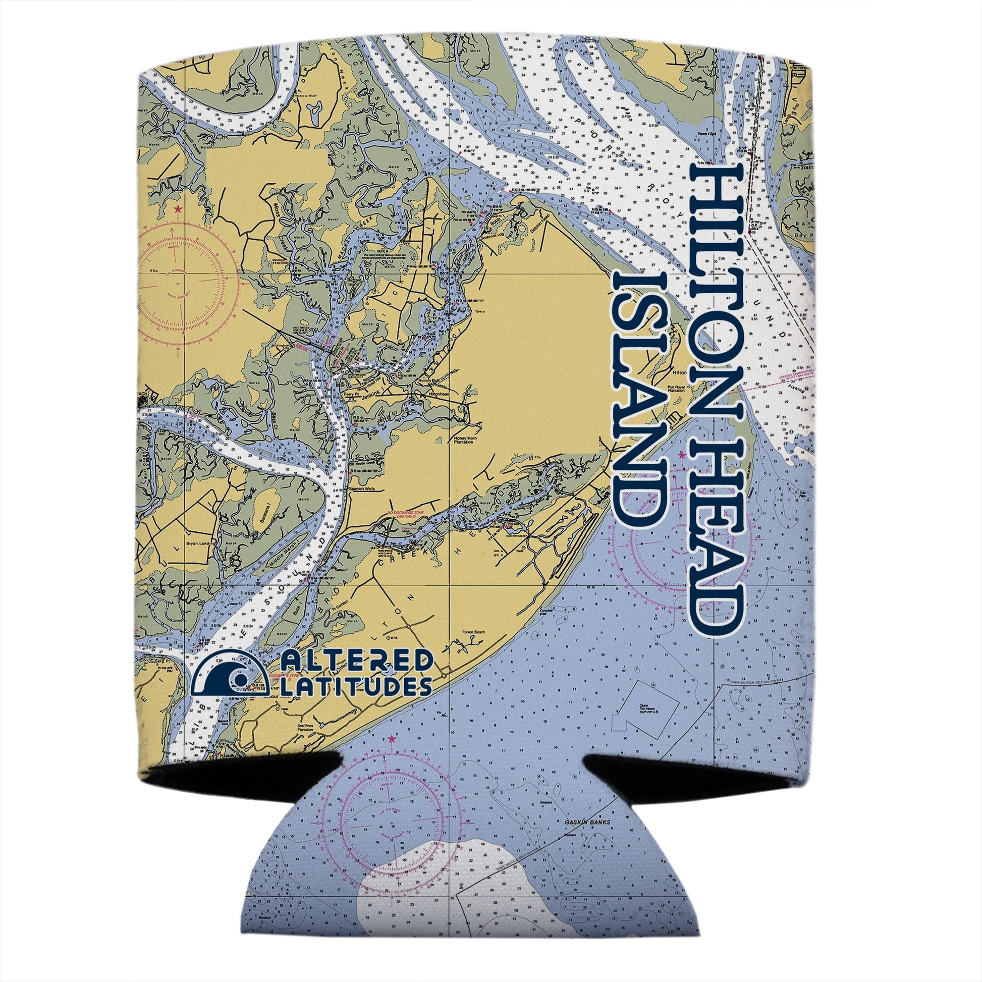 Vapor Apparel Sun Protection Hilton Head Chart Can Cooler (4-Pack)