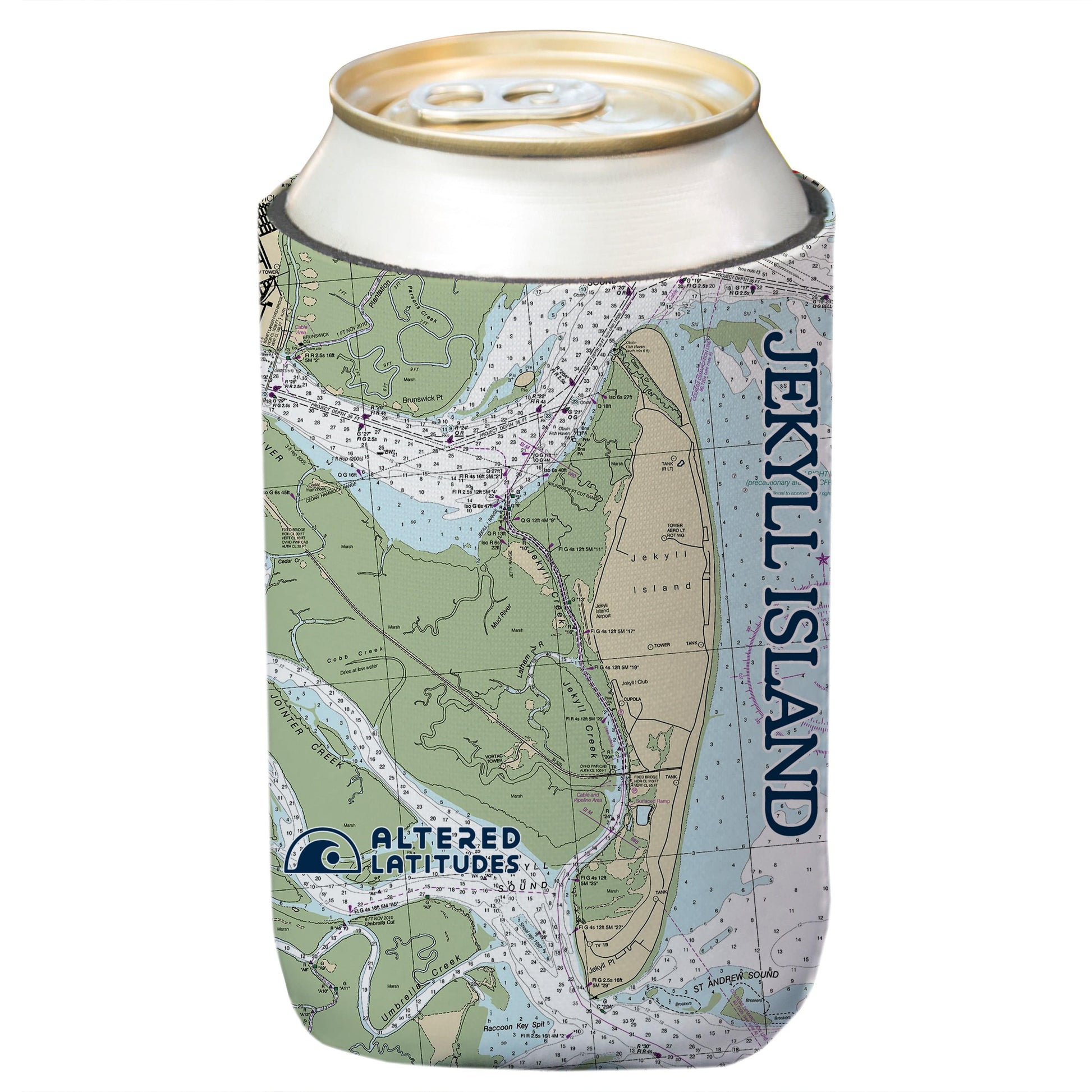 Vapor Apparel Sun Protection Jekyll Island Chart Can Cooler (4-Pack)