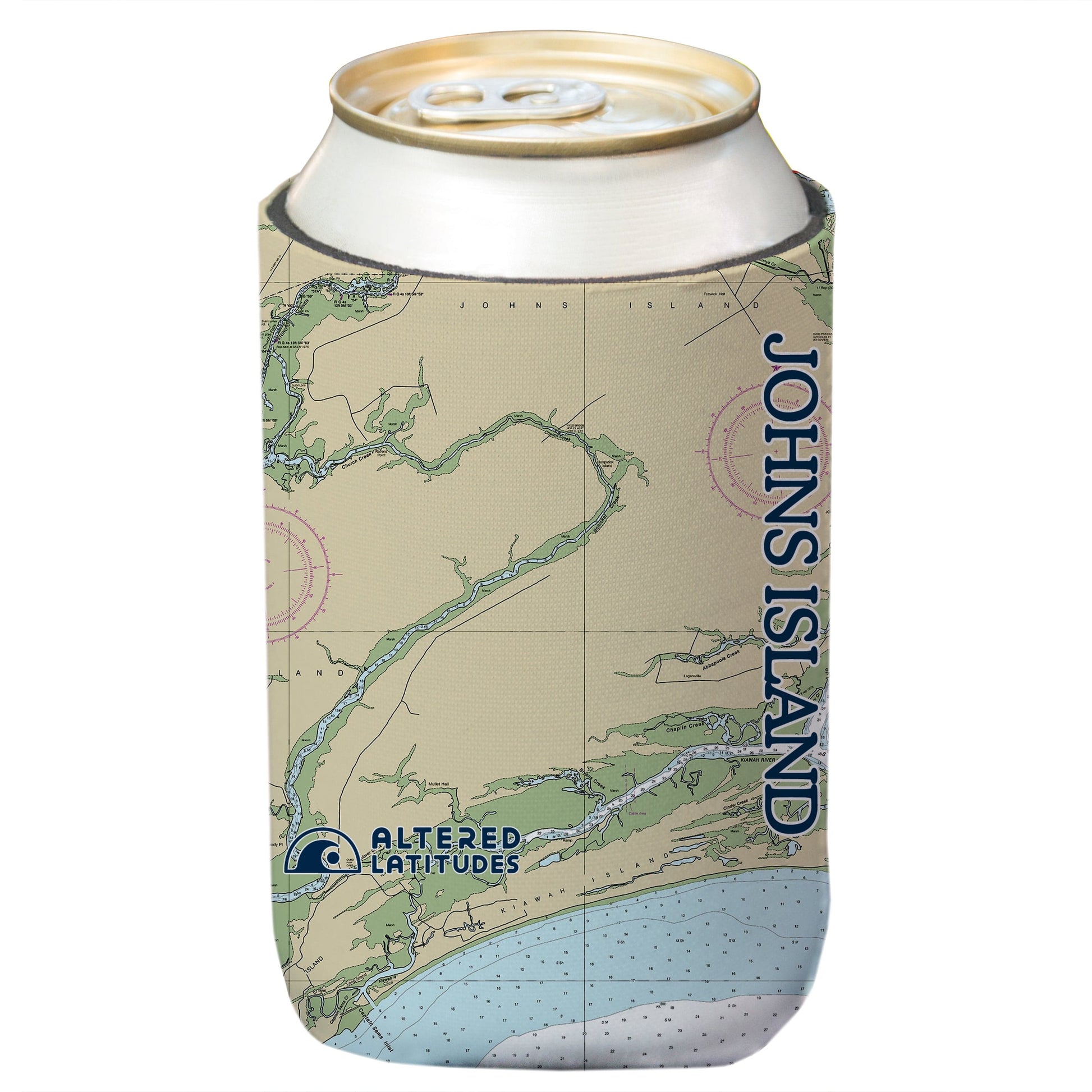 Vapor Apparel Sun Protection Johns Island Chart Can Cooler (4-Pack)