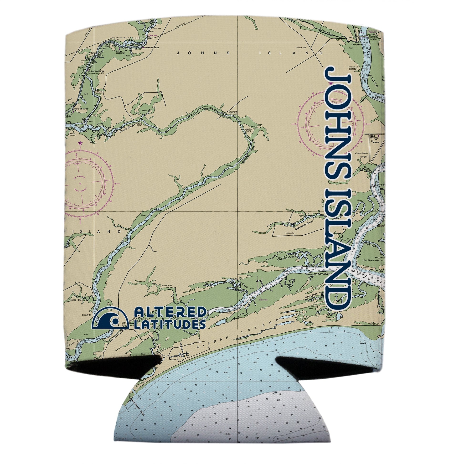 Vapor Apparel Sun Protection Johns Island Chart Can Cooler (4-Pack)