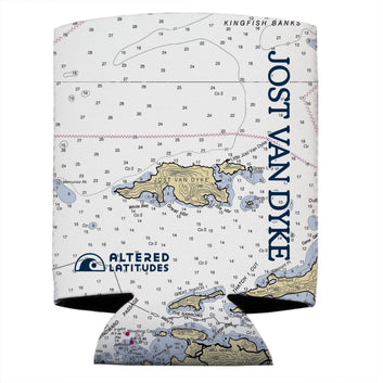 Jost Van Dyke, BVI Chart Can Cooler (4-Pack)