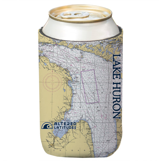 Lake Huron Chart Can Cooler (4-Pack)