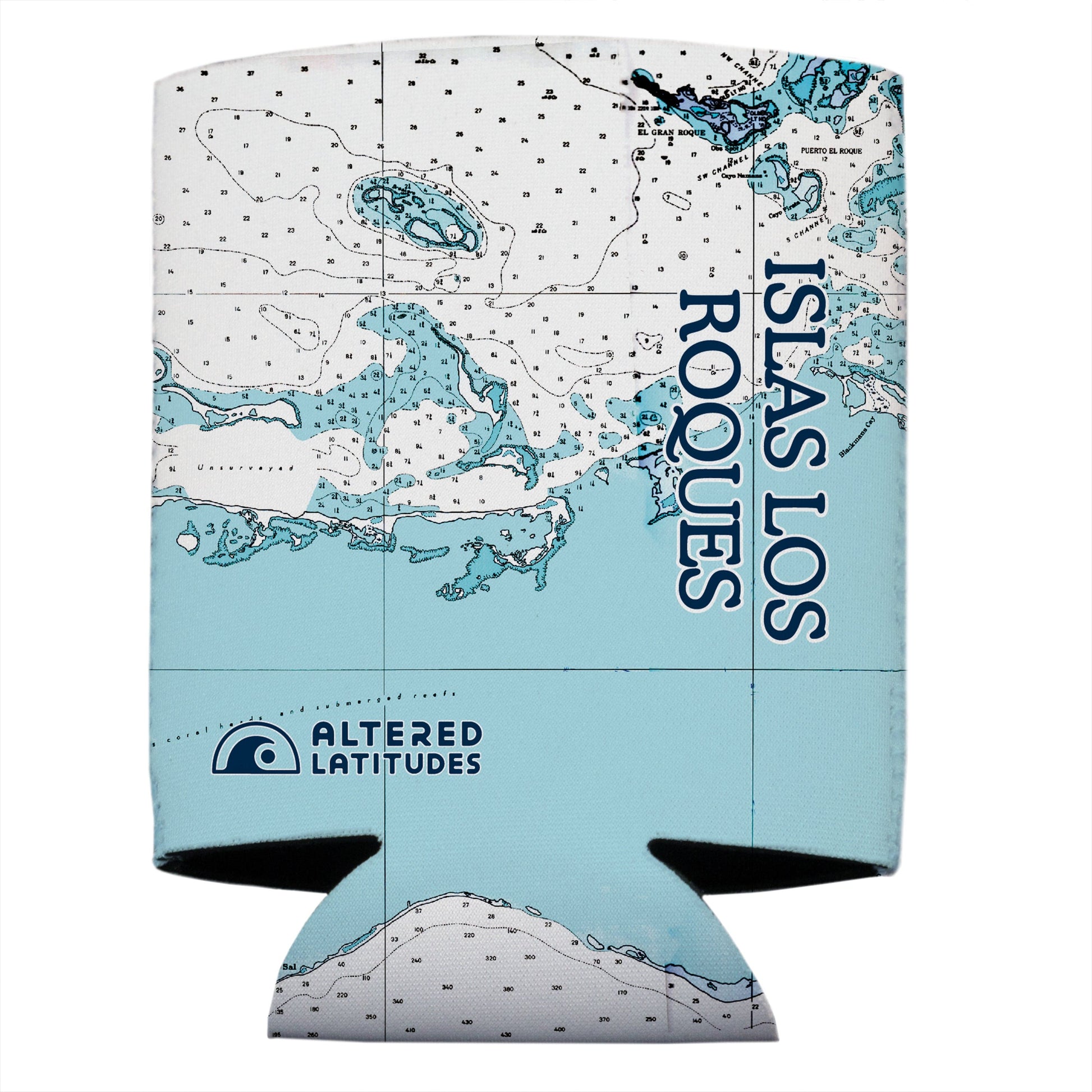 Vapor Apparel Sun Protection Los Roques Chart Can Cooler (4-Pack)