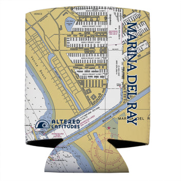 Marina Del Ray Chart Can Cooler (4-Pack)