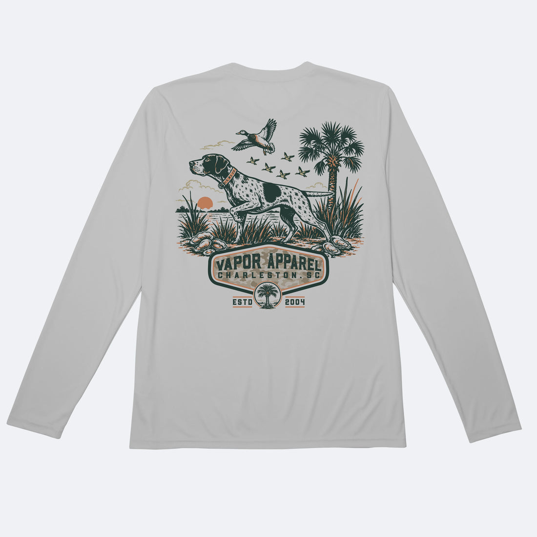 Vapor Apparel Sun Protection Marsh Dog and Ducks Solar Long Sleeve
