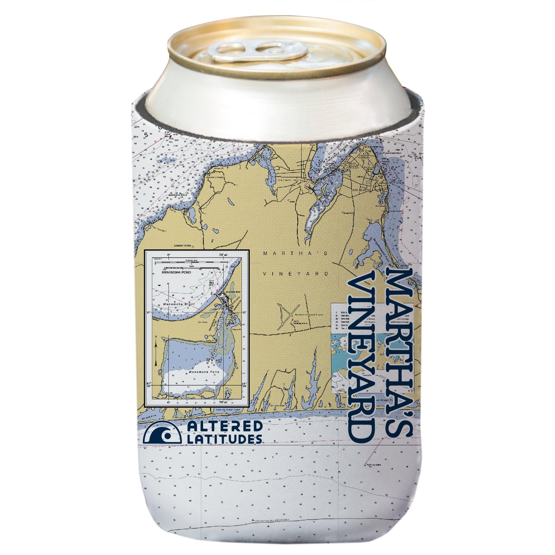 Vapor Apparel Sun Protection Marthas Vineyard Chart Can Cooler (4-Pack)